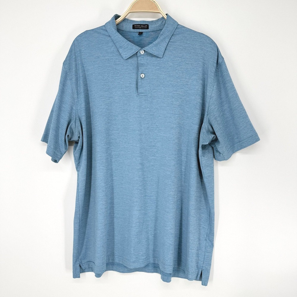 Peter Millar Polo Mens XXL Blue Excellent Crown Crafted MF20EK500S Heathered